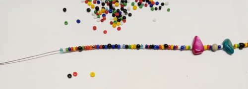 Judy Larson's Summer Fun Necklace - , Beading, Loops, Wire Loop, Wrapped Wire Loop, Beads, Add a random mix of seed beads 